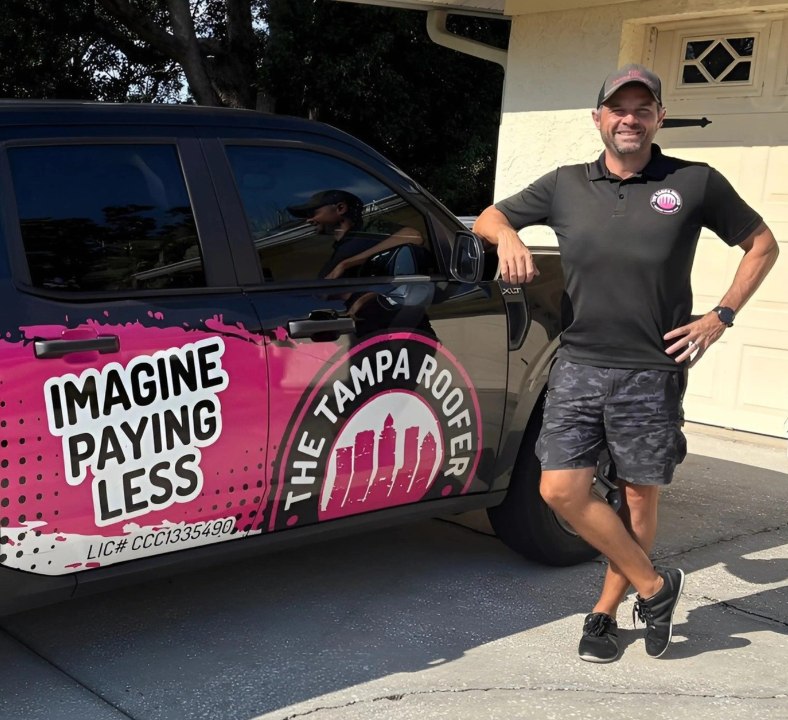 Nick, pictured on The Tampa Roofer’s official About page